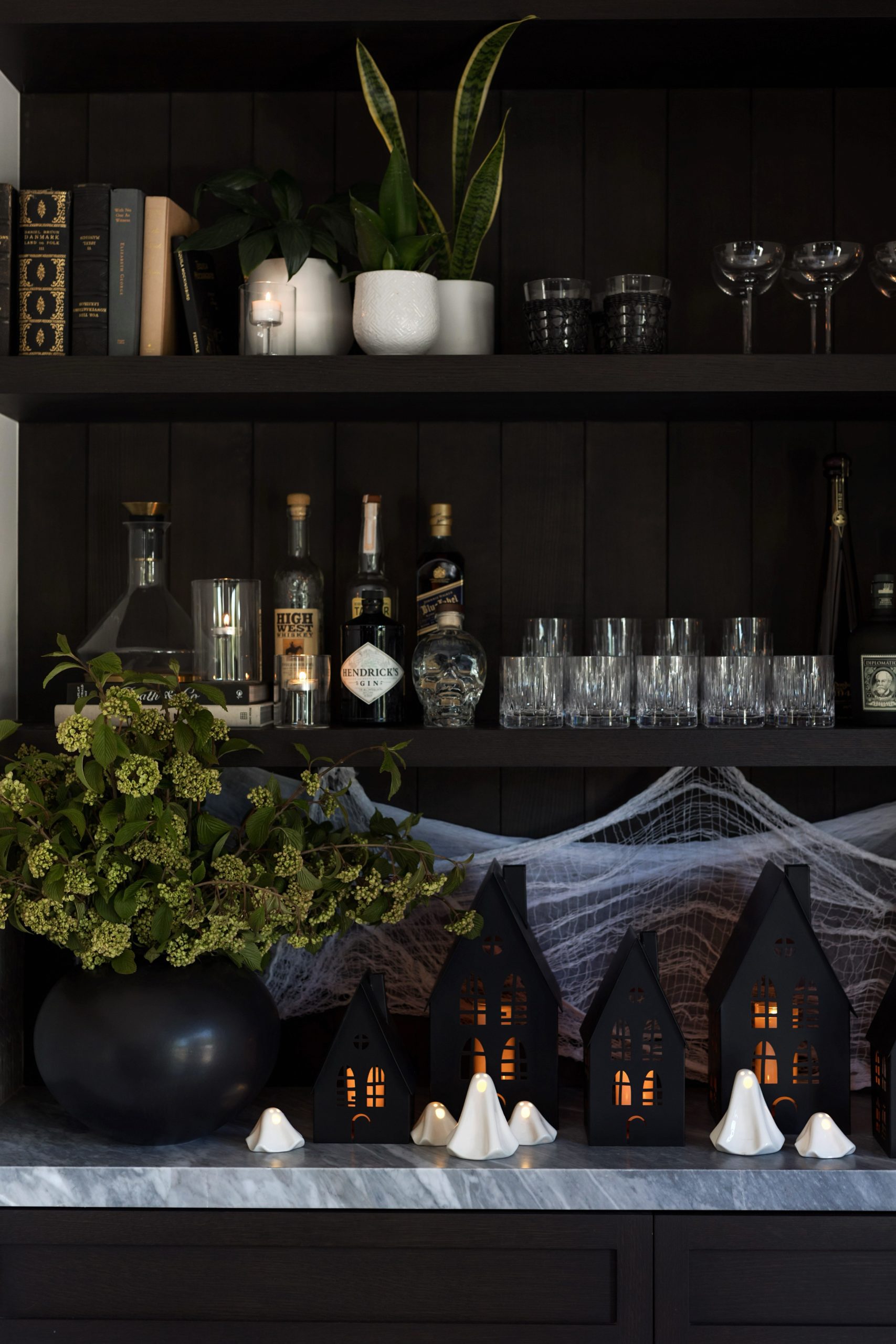 chic bar styling halloween decor